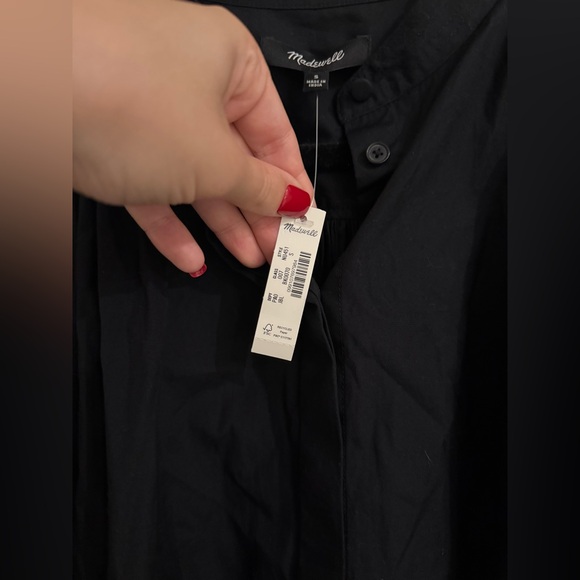 Madewell Poplin Shirred Button-Up Shirt NWT - Picture 9 of 12